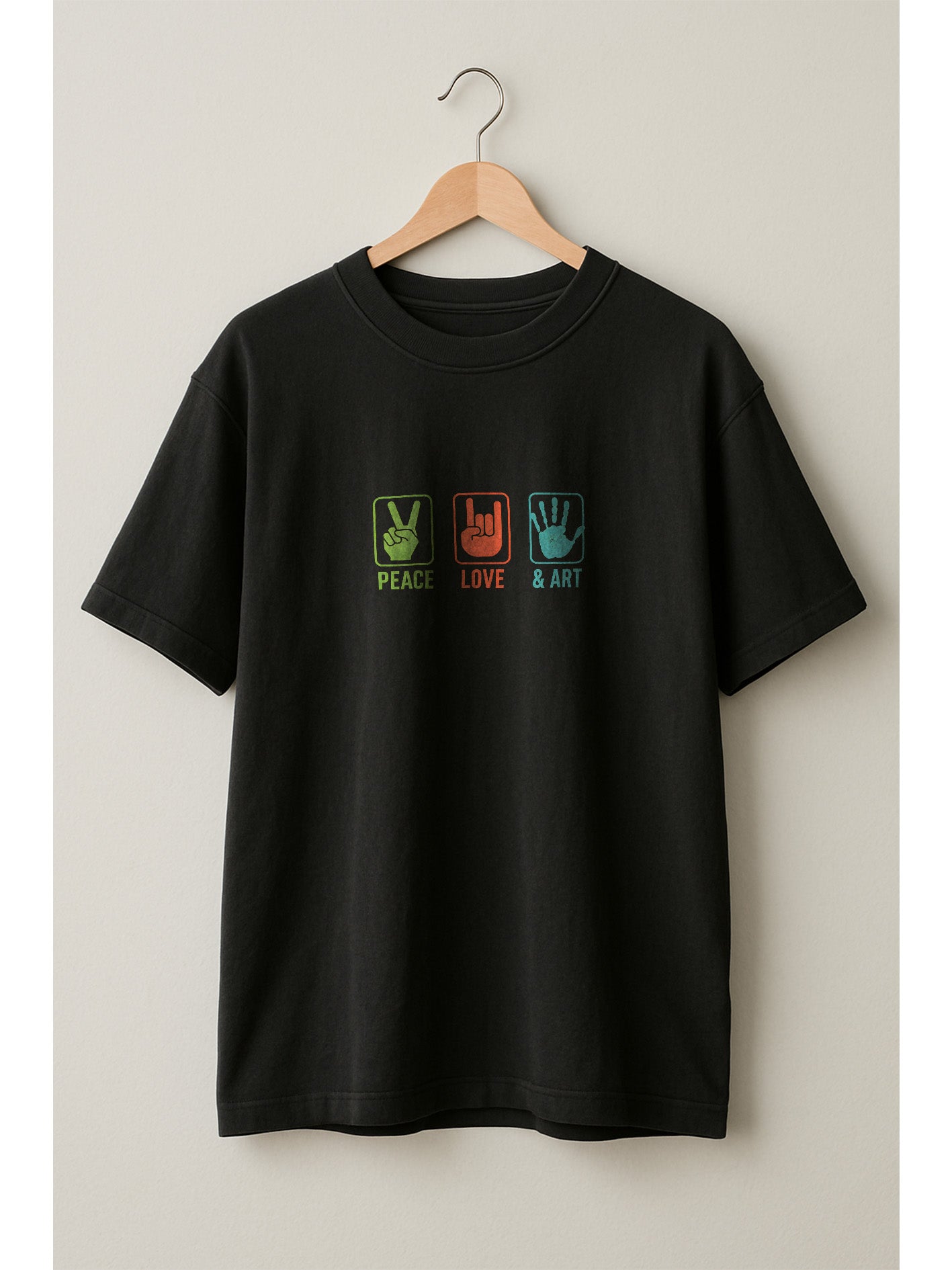 Peace, Love & Art – Oversized Unisex Graphic Tee