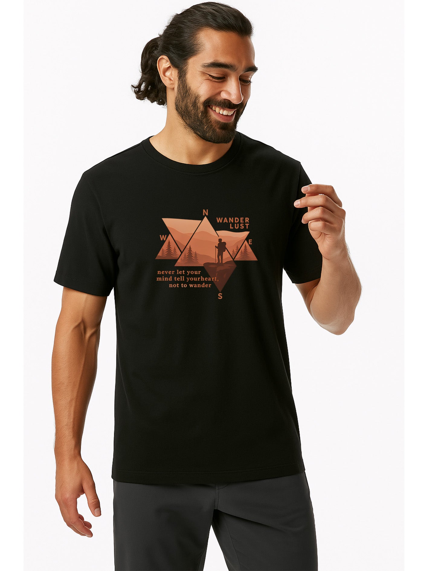 Wanderlust Compass Graphic T-Shirt – Black & White Available | Fluxwear