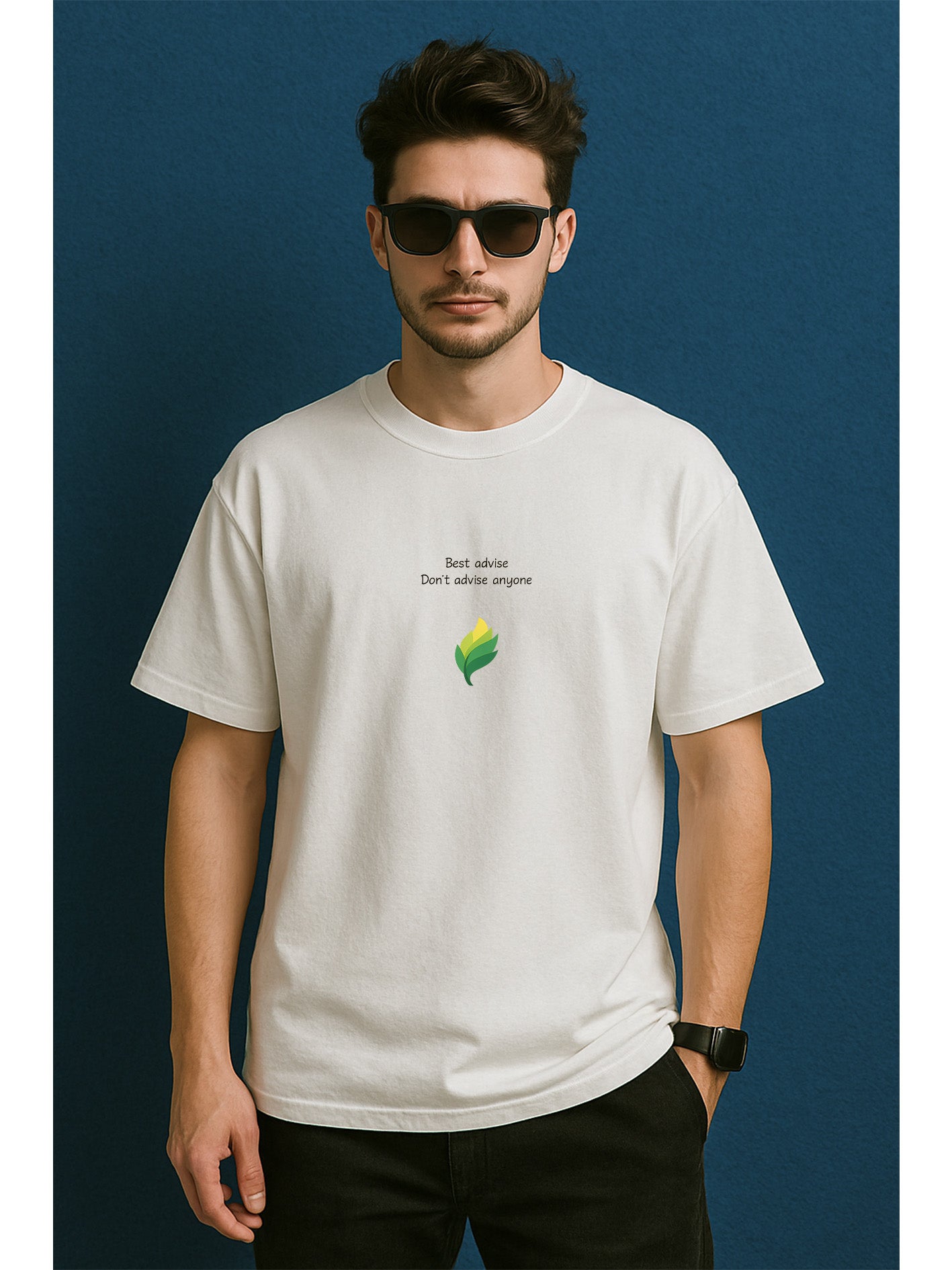 Best Advice – Oversized Unisex Minimal Quote Tee