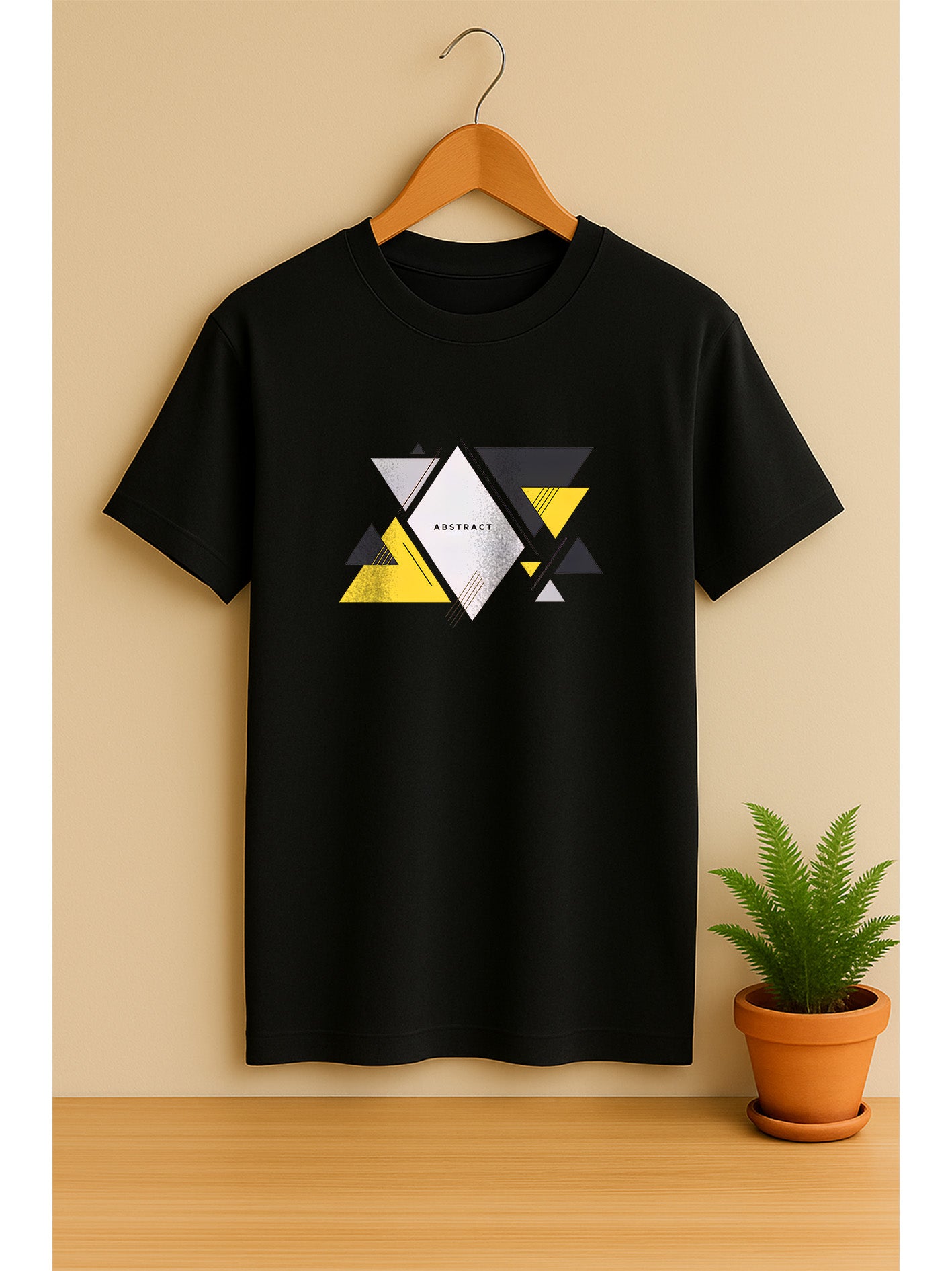 Geo Vibe – Abstract Unisex Cotton T-Shirt