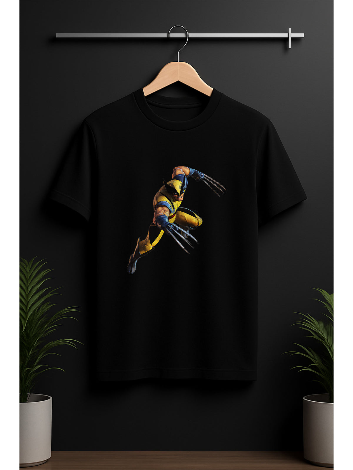 Dynamic Clawed Superhero Graphic T-Shirt
