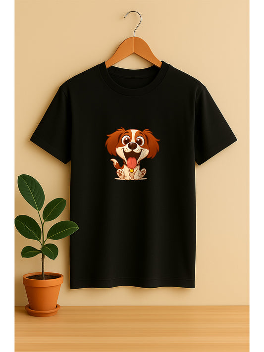 Happy Pup Tee Unisex Classic Crew T-Shirt