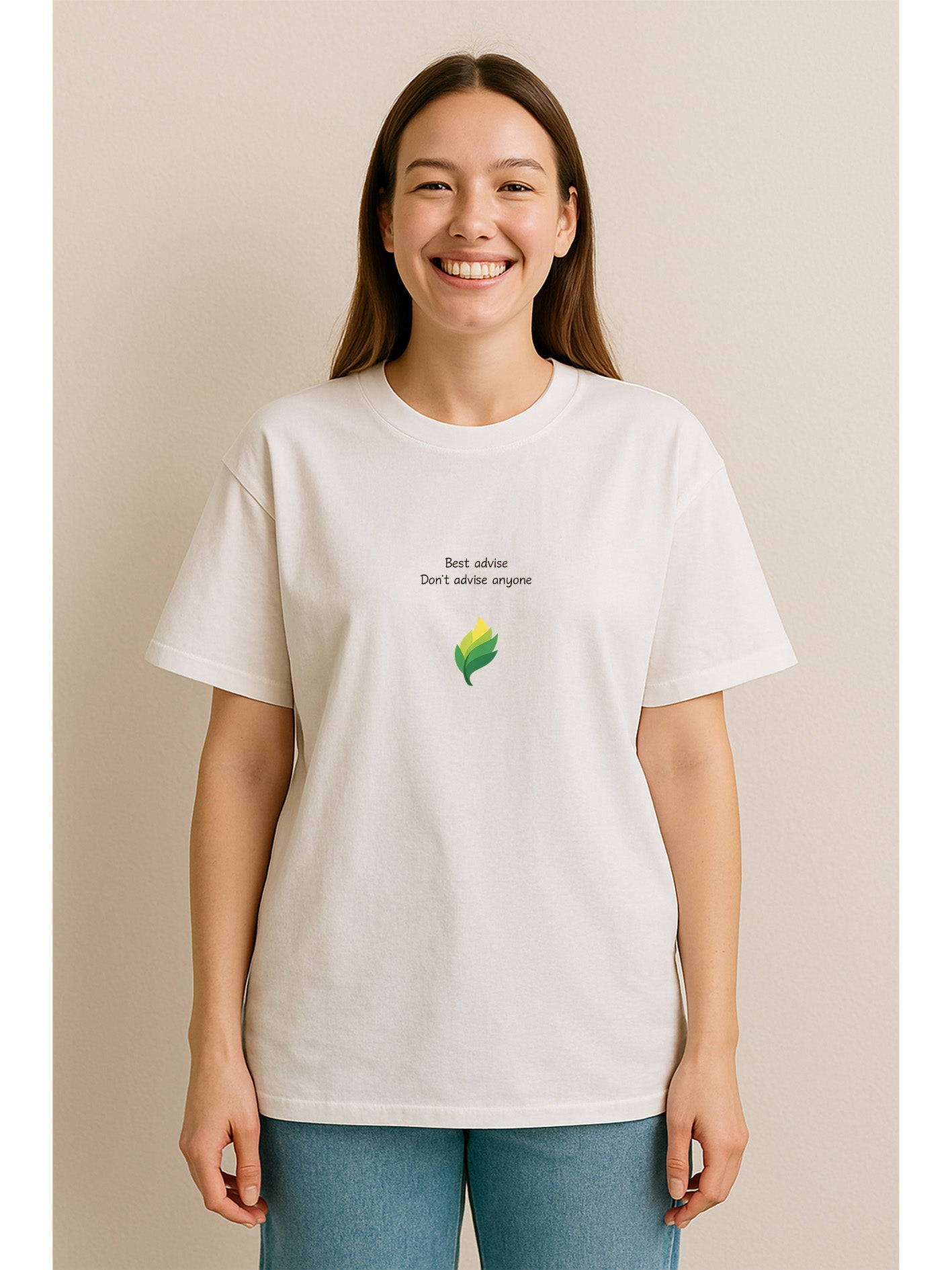 Best Advice – Oversized Unisex Minimal Quote Tee
