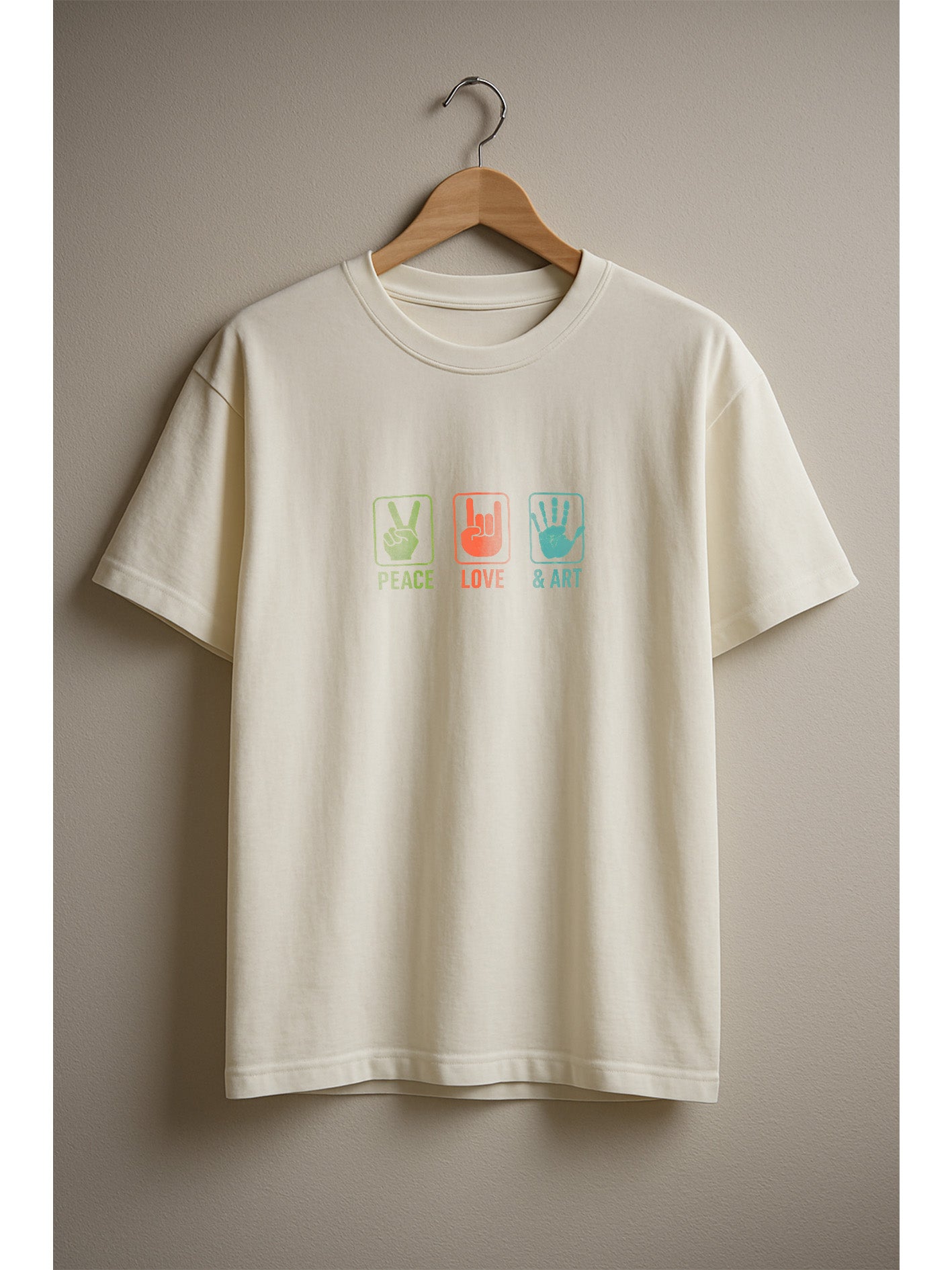 Peace, Love & Art – Oversized Unisex Graphic Tee