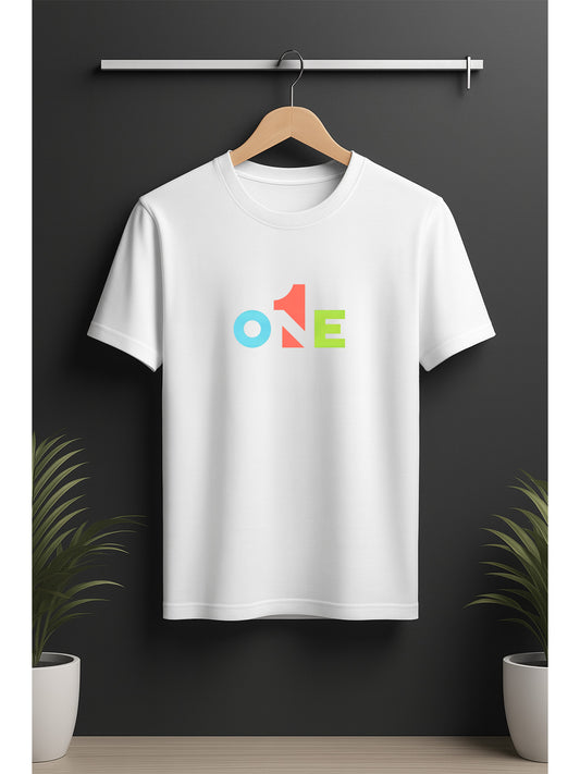 ONE Bold Colorful Graphic T-Shirt | Fluxwear