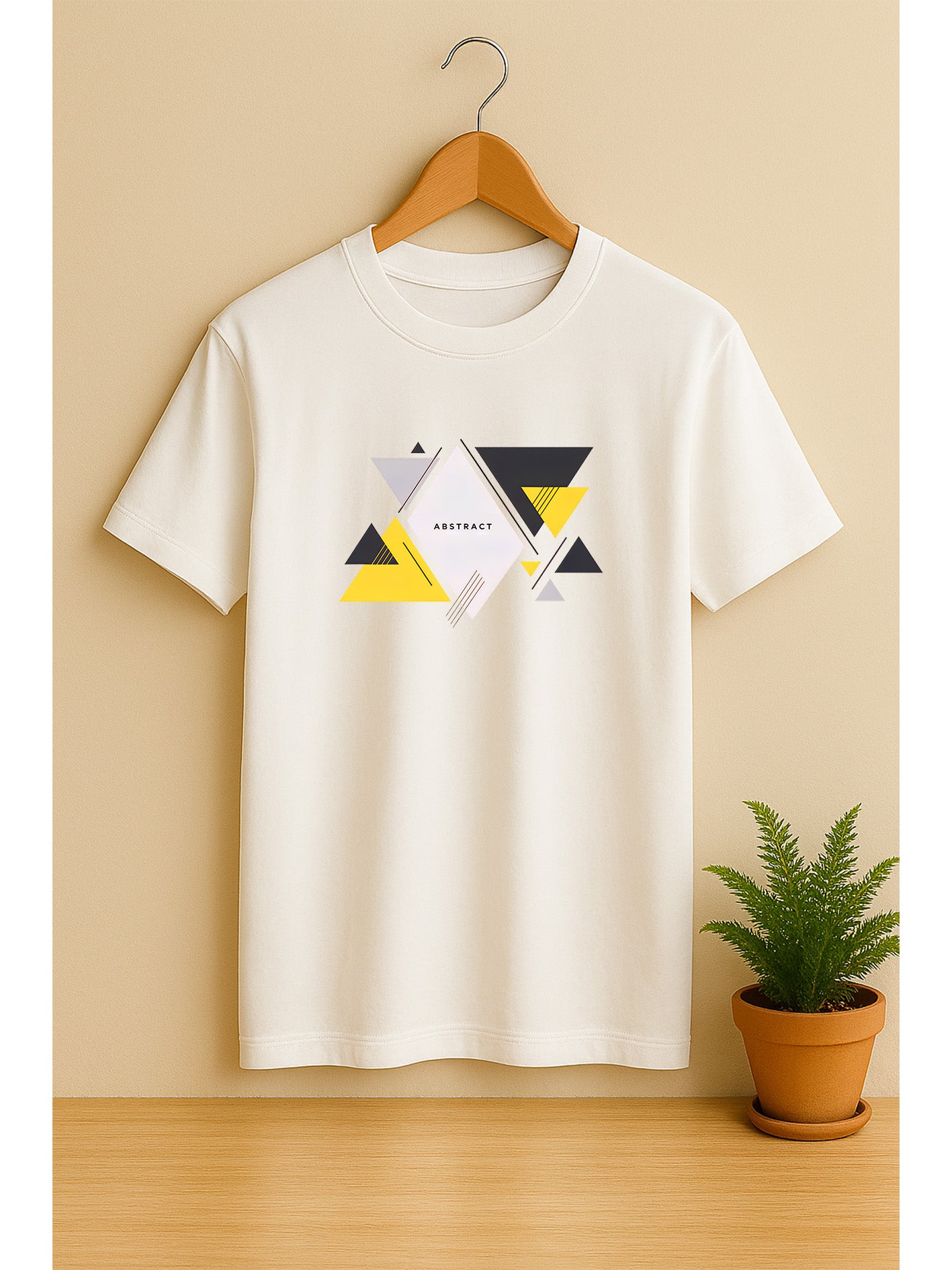 Geo Vibe – Abstract Unisex Cotton T-Shirt