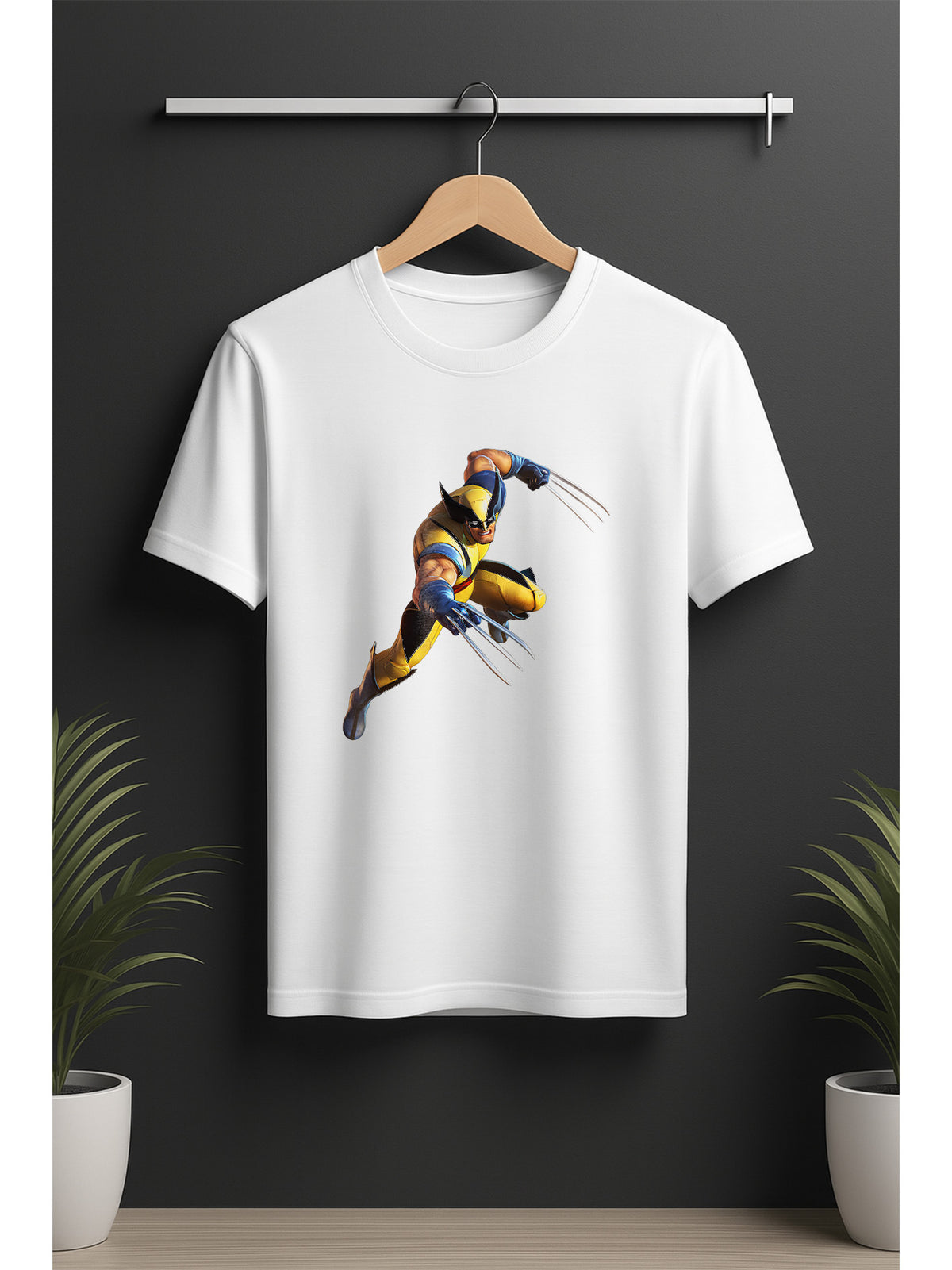 Dynamic Clawed Superhero Graphic T-Shirt